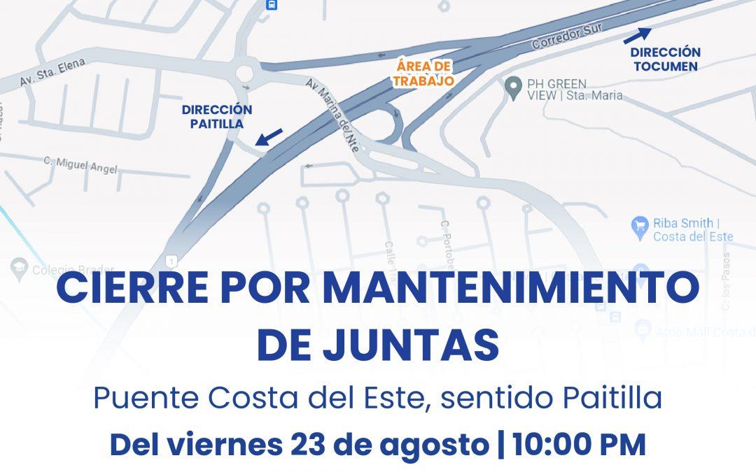 Cierre de mantenimiento de Juntas